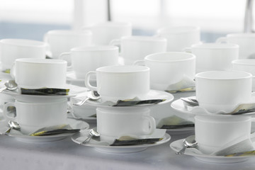 many cups on the coffee breaks