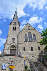 Fototapeta na wymiar Markuskirche in Braubach am Rhein
