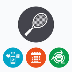 Tennis racket sign icon. Sport symbol.