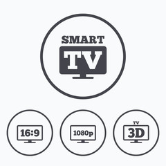 Smart TV mode icon. 3D Television symbol.