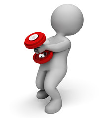 Character Gym Means Physical Activity And Barbell 3d Rendering