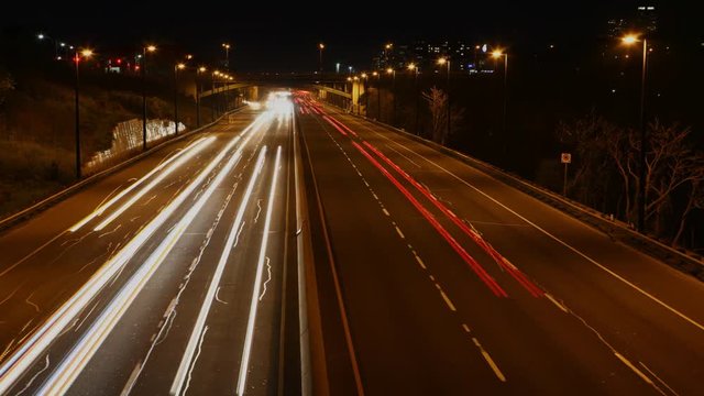 4K UltraHD Timelapse of night traffic in Toronto, Canada