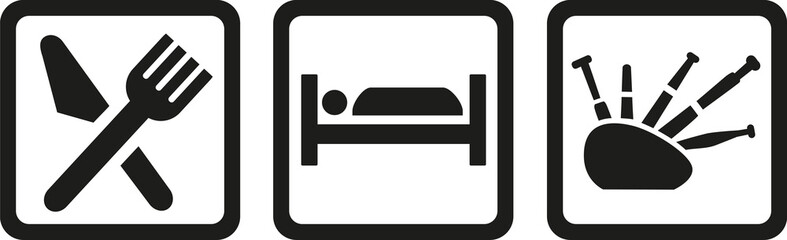 Bagpipe - eat sleep play icons
