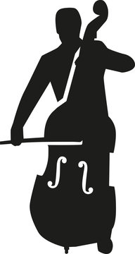 Contrabass Player Silhouette