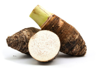 slice of taro isolated