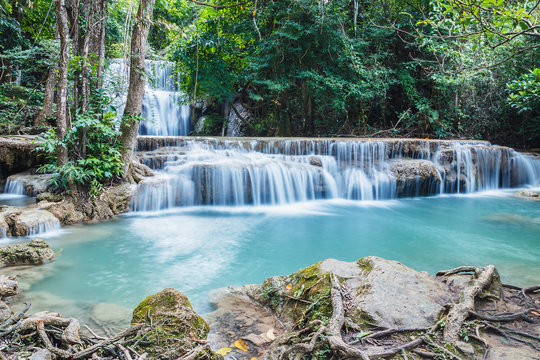 Deep forest waterfall in national park Thailand(Waterfall Huay Mae Kamin) © chaphot