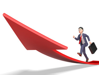 Aims Arrow Shows Business Person And Ahead 3d Rendering