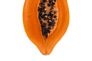 Papaya on white background
