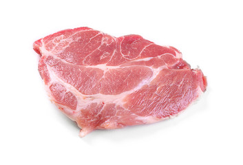 Piece of pork meat, isolated  white