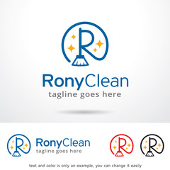 Rony Clean Letter R Logo Template Design Vector