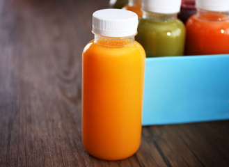 Detox drink on wooden background