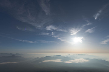 Fototapeta na wymiar 富士山から眺める富士五湖地域