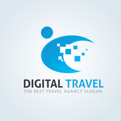 Digital Travel Logo. people logo. Travel logo.
