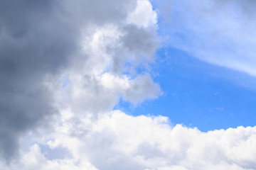 White clouds in blue sky.