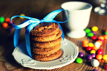 chocolate cookies ribbon candy