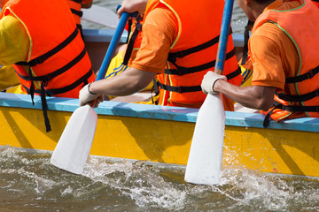 Rowing team race, boat racing