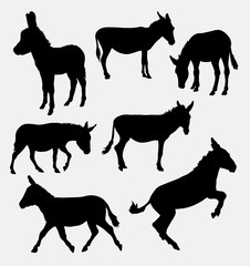 Donkey farm animal vector silhouette. Good use for symbol, web icon, logo, mascot, avatar, sticker, or any design you want. easy to use.