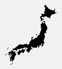 Japan island map silhouette. Good use for symbol, icon, logo, mascot, sticker, sign, or any design you want. 