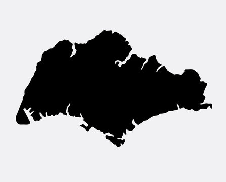 Singapore island map silhouette. good use for symbol, logo, web icon, mascot, sign, sticker, or any design you want. Easy to use.