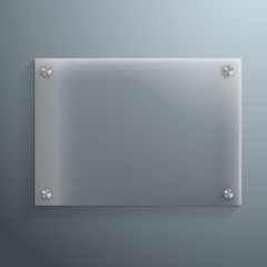 Illustration of Realistic Vector Glass Plate Template Icon. EPS10 Horisontal Vector Plastic Frame