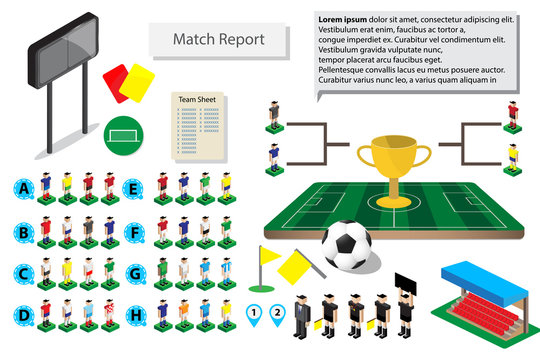 graphic soccer football icon for match report