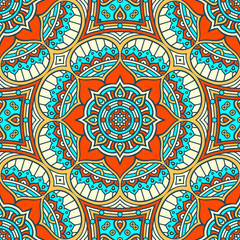 Fototapeta premium Ethnic floral seamless pattern