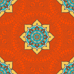Ethnic floral seamless pattern