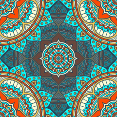 Ethnic floral seamless pattern