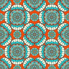 Ethnic floral seamless pattern