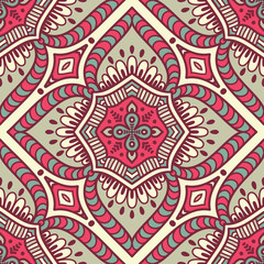 Ethnic floral seamless pattern
