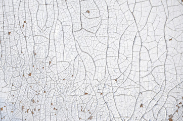 Background of cracked white paint