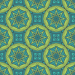 Ethnic floral seamless pattern