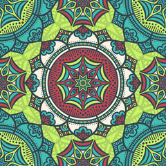 Ethnic floral seamless pattern
