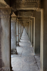 Fototapeta na wymiar Neverending walkway at Angkor Wat