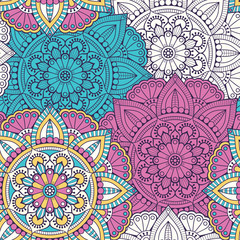 Ethnic floral seamless pattern