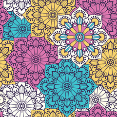 Ethnic floral seamless pattern