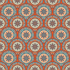 Ethnic floral seamless pattern