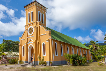 Fototapeta na wymiar église de la Digue, Seychelles 