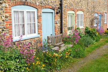 Fototapeta na wymiar Old cottage in Wells-next-the-sea, Norfolk, England