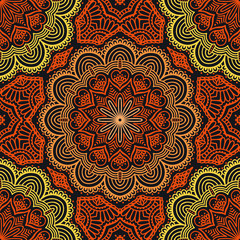 Ethnic floral seamless pattern