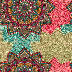 Ethnic floral seamless pattern