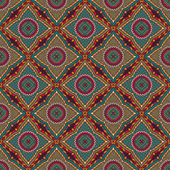 Ethnic floral seamless pattern
