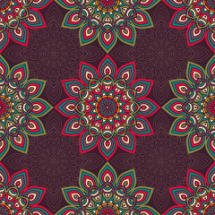 Ethnic floral seamless pattern