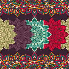 Ethnic floral seamless pattern