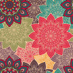 Ethnic floral seamless pattern