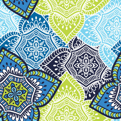 Ethnic floral seamless pattern