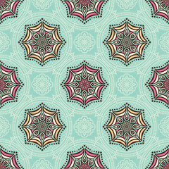 Ethnic floral seamless pattern