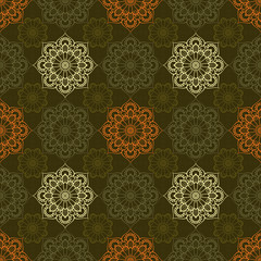 Ethnic floral seamless pattern