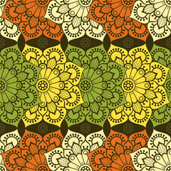 Ethnic floral seamless pattern