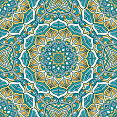 Ethnic floral seamless pattern